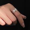 Anillo de Plata Pura 990 Nalan Fresco y Dulce Estilo Ins Diseño de Nicho Corte de Cinta de Lazo R02223