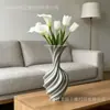 Producto nuevo transfronterizo jarrón de seda elegante impreso en 3D decoración de arreglo floral vintage adorno estilo nórdico