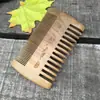 Suministro de Rejilla Doble Cara de Sándalo Verde, Rejilla de Dientes Densos, Peine para Barba con Forma de Barba, Peine para el Cabello de Madera de Durazno al por Mayor