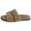 Pantuflas peludas con estampado de leopardo para mujer, nuevo modelo otoño e invierno 2026, pantuflas de algodón tipo slip-on de suela plana, pantuflas de suela gruesa para que las mujeres las usen afuera