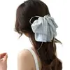Presilha de Cabelo com Laço de Xadrez Doce para Rabo de Cavalo, Grampo de Cabelo Novo Estilo Levemente Luxuoso e de Alta Qualidade, Grampo de Cabelo da Moda na Parte de Trás da Cabeça