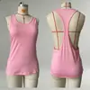 Regata Esportiva Feminina Elástica Sem Mangas para Corrida Fitness Respirável Secagem Rápida Blusa com Recorte nas Costas para Yoga Fitness
