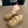 Sapatos Birkenstock Autênticos de Couro Pelúcia Engrossados Quentes Inverno Novo Estilo Sola Grossa Sapatos de Pele de Lã de Cordeiro Botas de Neve Grandes Sapatos de Algodão Femininos