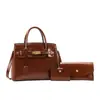Bolsa Transfronteriza Madre e Hija 2026 Nuevo Modelo Vintage Europeo y Americano Piel al Aceite Juego de Tres Piezas Bolso de Mano para Mujer Gran Capacidad Bolso de Hombro Cruzado