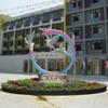 Escultura de acero inoxidable anillo personalizado spray madre e hijo espíritu de ciervo bastión metal Galería adornos de paisaje grandes para exteriores