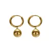 Aretes Redondos Sólidos de Acero de Titanio, Diseño de Nicho de Lujo Ligero, Sensación de Alta Gama, Simples y Elegantes, Accesorios Versátiles para Orejas de Acero Inoxidable