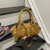 Bolsas de Mão, Bolsas Transversais, Bolsas Femininas Mais Vendidas, Bolsas de Ombro Estilo Motociclista Modernas e Descoladas, Bolsas Quadradas Pequenas Personalizadas com Rebites Niche Coreano