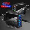 LED 5 USB Carregador de telefone móvel Carregador Regulamentos europeus e americanos multi-porta cabeça de carregamento transfronteiriço atacado