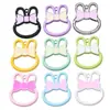 Accesorios Cruzados para Manualidades de Conejo Hueco Color Macarrón Aleación Pintura en Spray Accesorios para Llavero Gato KT Colgante