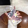 Verão Novo Capa Transparente com Glitter para iPhone15P Criativo Nicho Capa Protetora Anti-Colisão para Celular Apple 14/13