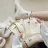 Calcetines de encaje con lazo para mujer, bordados, de media caña, estilo japonés, estilo universitario, con borde de oreja y apilados.