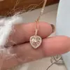 Colar Coração Cravejado de Diamantes em Prata Esterlina S925 para Mulheres, Estilo Retrô Japonês, Design de Nicho de Alta Qualidade, Corrente para Clavícula, Popular no Xiaohongshu