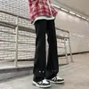 Jeans Negros de Estilo Americano para Hombre, Pierna Recta, Corte Holgado, Ligeramente Acampanados, Pantalones Elegantes y Adelgazantes, Primavera 2026