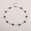 Acero de Titanio Cadena para Clavícula de 10 Pétalos Collar de Trébol de Cuatro Hojas de 10 Pétalos Horno 18K Colorfast Lujo Ligero Nicho Exclusivo Transfronterizo Suministro