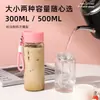 Taza de Vidrio de Borosilicato Dopamina High, Alto Valor Estético, Taza con Separador de Té y Agua, Vaso de Agua de Vidrio Estilo Ins, Anticaídas para el Hogar