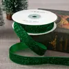 Cinta de Terciopelo Navideña con Lentejuelas en Stock para Decoración - Accesorios de Moño de Cinta Roja y Verde