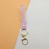 Chaveiro Transparente de Corda de Couro Feliz para Novos Produtos Transfronteiriços Pingente de Borracha Macia de PVC Acessórios Fofos Argola de Chaveiro Acessórios de Corda de Couro