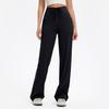 Pantalones Largos de Yoga Cintura Alta Levantamiento de Cadera Cordón Sumergido Pantalones Deportivos de Pierna Ancha Casuales Sueltos Rectos Altos