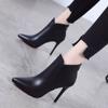 Botas de Invierno para Mujer 2025 Nuevo Estilo Tacones Altos de Aguja Forro Polar Botas de Mujer Punta Afilada Botines Cremallera Trasera Botas Cómodas Zapatos de Mujer