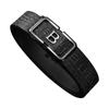 Cinturón para hombre sin dientes para llevar por dentro con letras hebilla automática PU patrón cocodrilo cinturón casual para combinar con todo outlet de fábrica