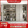 Estantería Moderna de Lujo Ligero de Aleación de Aluminio Gran Capacidad de Almacenamiento y Guardado Combinación de Puerta de Vidrio Integral Gabinete de Exhibición Completamente de Aluminio para Pared