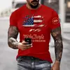 2026 Nova Camiseta Masculina Transfronteiriça Amazon Verão Estampa Digital Top Casual Masculino Direto do Fabricante