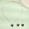 Accesorios de Moda Populares Europeos y Americanos Transfronterizos, Collares y Pendientes de Mariposa con Diseño de Nicho, Elegante y Sencillo Set de Collares