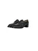 Mocassins femininos de couro, novo estilo 2026, salto grosso, couro genuíno, macio, estilo britânico, retrô, com um sutil padrão de escamas de peixe