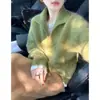 Suéter de punto suave retro estilo francés para mujer, nuevo top casual holgado de otoño e invierno con cuello de solapa