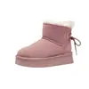 Botas de Neve com Solado Grosso para Mulheres, Forradas com Lã e Espessadas para Aquecimento, Sapatos de Inverno Femininos, Novo Estilo 2026, Sapatos Peludos, Mocassins, Sapatos Baixos de Algodão