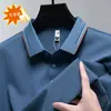 Camiseta de Manga Corta Elástica Nam Seda de Hielo Sin Marcas Camisa Polo para Hombre Lel Verano Nueva Ropa para Hombre de Negocios Hombres de Mediana Edad
