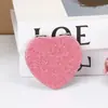 Espejo de Maquillaje en Forma de Corazón, Espejo Pequeño Plegable, Pequeño Regalo Promocional, Mayoreo, Logo en Bolsa, Espejo Portátil, Color Dorado