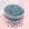 Grânulos de vidro para pintura preenchidos com prata 3mm, grãos de painço, DIY caseiro, contas soltas para bordar à mão, materiais para acessórios de joias