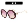 Gafas redondas de metal con montura grande, nuevas gafas de moda 2025 con espejo plano, personalizadas, estilo retro con perla antiazul.