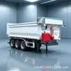 Exportación Camión volquete de 3 ejes para descarga trasera, camión de construcción para transporte de tierra, semirremolque, camión basculante para tierra y escombros descarga trasera autovolcable