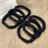 Novo Elástico de Cabelo de Alta Elasticidade Estojo de Couro Durável Anel de Cabelo Versátil Scrunchie Preto Corda para Rabo de Cavalo Elástico Acessório de Cabelo