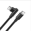 Cable de Datos en Ángulo de 60W 3A Tipo-C de Doble Ángulo para Smartphone Trenzado de Nylon Carga Rápida Pd Cable de Carga C-A-C
