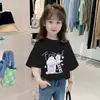 Camiseta de Manga Corta para Niñas, Corte Holgado, Algodón Puro, Nueva Colección Verano 2026, Camiseta Básica Versátil Casual, Top de Moda