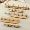Soporte para Uñas de Práctica Pieza de Ajedrez de Metal Soporte de Exhibición de Madera Estilo Japonés Adsorción Magnética para Uñas Soporte de Tablero de Ajedrez Base de Uña Portátil