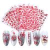 Pegatinas Transfronterizas para Uñas Calientes Navidad Rojo Dorado Papá Noel Copo de Nieve Gorro de Navidad Pegatinas Adhesivas para Uñas
