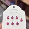 Unhas Usáveis de Resina Cartoon Joaninha 3D Acessórios de Nail Art Feitos à Mão DIY Brincos Capa de Celular Acessórios Usáveis