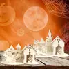 Decoraciones de Halloween Accesorios Festival de Fantasmas Castillo de Fantasmas Adornos de Escritorio Creativos Bricolaje Cabaña de Madera Decoraciones