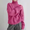 Suéter de Cuello Alto Transfronterizo Europeo y Americano para Mujer Otoño e Invierno 2026 Holgado Versátil Jersey de Punto Estilo Perezoso Camiseta Base para Ropa de Abrigo Mujer