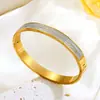 Moda Europea y Americana Lujo Ligero Diamante Microincrustado Pulsera de Acero de Titanio para Mujer Estilo Coreano Simple Nicho Pulsera con Hebilla Antidescolorante Joyería