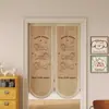 Cortina de Puerta de Dibujos Animados Simple para Dormitorio, Salón de Té en Casa, Cortina Divisoria de Privacidad, Cortina de Puerta para Baño sin Perforaciones
