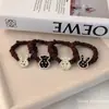 Diadema de Banda de Goma con Perlas de Metal y Pedrería Retro Diadema Popular de Alta Calidad Anillo de Intestino Delgado de Conejo Accesorios para el Cabello para Mujeres