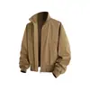 Jaqueta de Voo Masculina Nova Estilo Primavera e Outono Marca Tendência Estilo Americano Zíper Roupa de Trabalho Lapela Jaqueta de Voo Jaqueta de Voo Retrô Americana