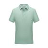 Polo de seda morera con logo imprimible al por mayor, camisa de cultura de moda, ropa de trabajo de verano de manga corta con solapa en jacquard.