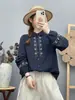 Colección Otoño 2026 Blusa de Gasa de Doble Capa Bordada Fresca para Mujer Camisa de Manga Larga Moda Femenina Venta al por Mayor Moderna