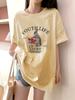 Cabello Liso de Fábrica para Mujeres Embarazadas, Camiseta Retro de Algodón Puro para Niñas y Madres para Reducir la Edad, Top Versátil Holgado de Manga Corta Talla Grande que Cubre la Carne